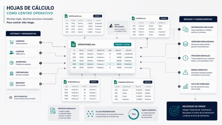 Excel como sistema de gestión con datos empresariales y procesos desconectados