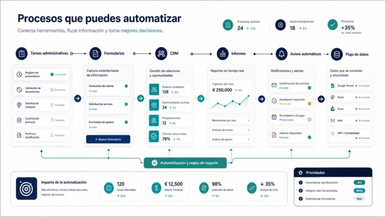 Procesos que se pueden automatizar en una empresa con herramientas conectadas